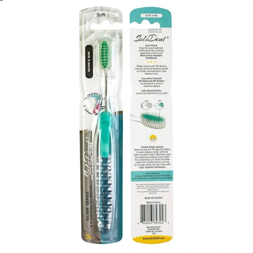 Silver and Jade Toothbrush Set